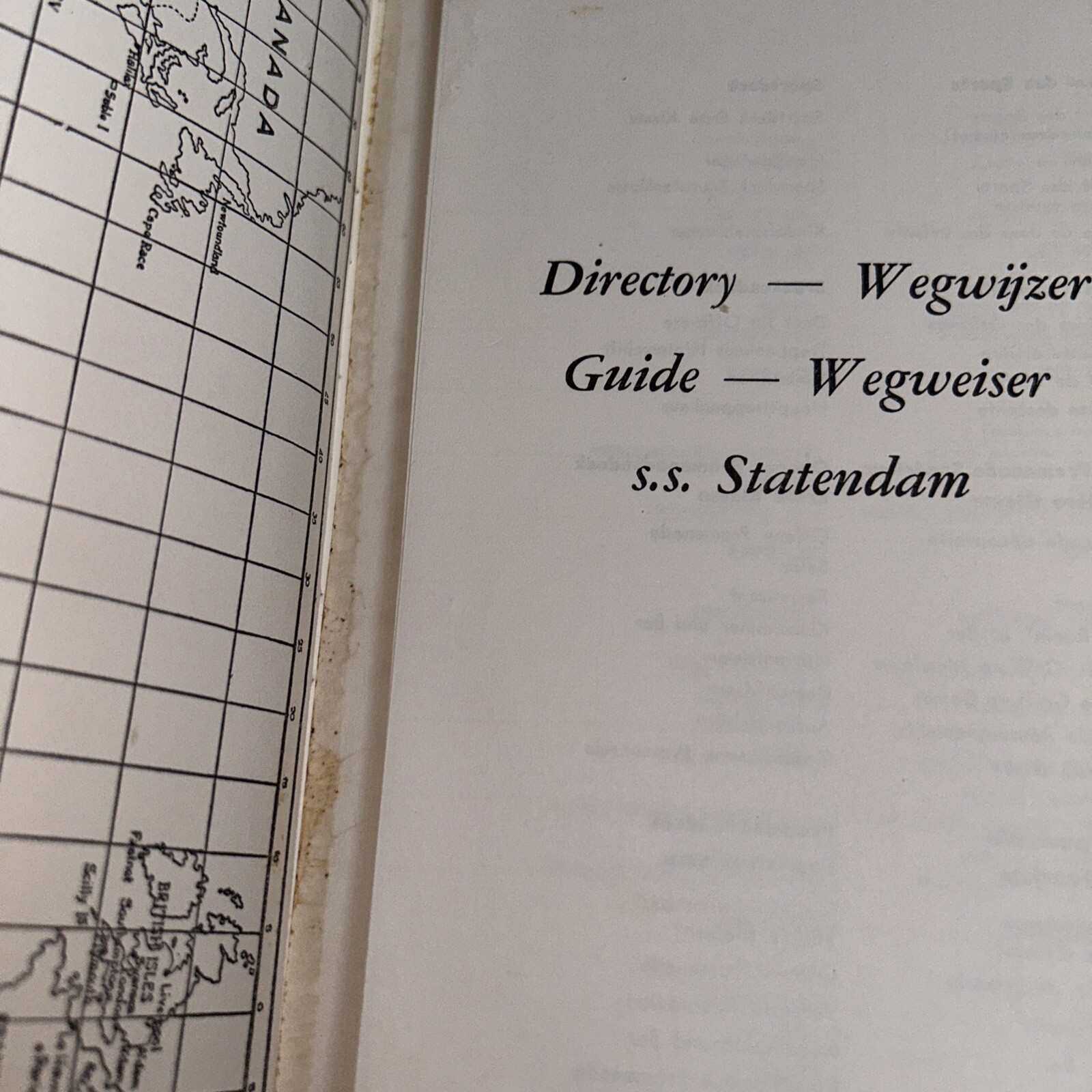 1963 HOLLAND AMERICA LINE S.S. STATENDAM Passenger List / Deck Plan