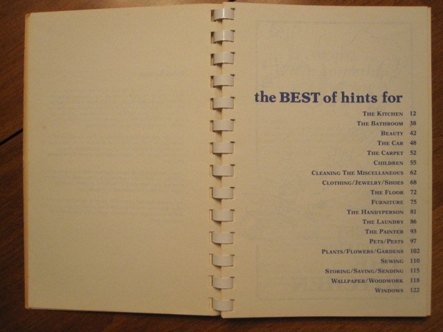 VINTAGE 1980 MARY ELLEN’S BEST OF HELPFUL HINTS SPIRAL BOOK 125 PAGES