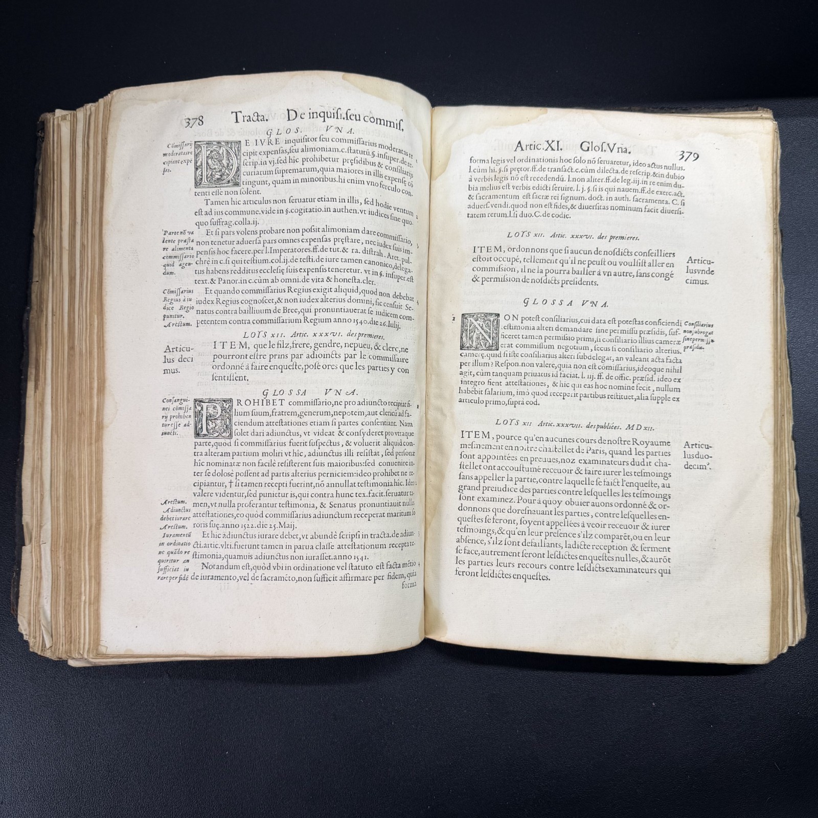 1555 Rebuffi Commentarii Latin French Law Folio Vol 3 Incomplete/Vandalized