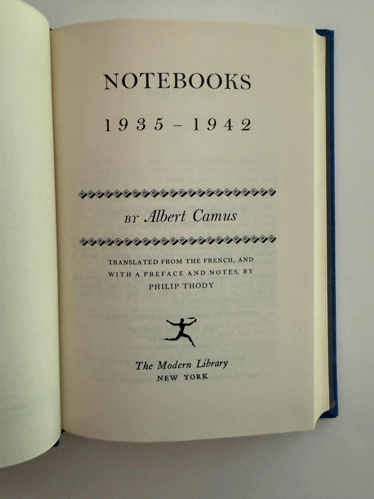 Notebooks 1935 – 1942, by Albert Camus – 1965 – 1st Modern Library, HC Book DJ