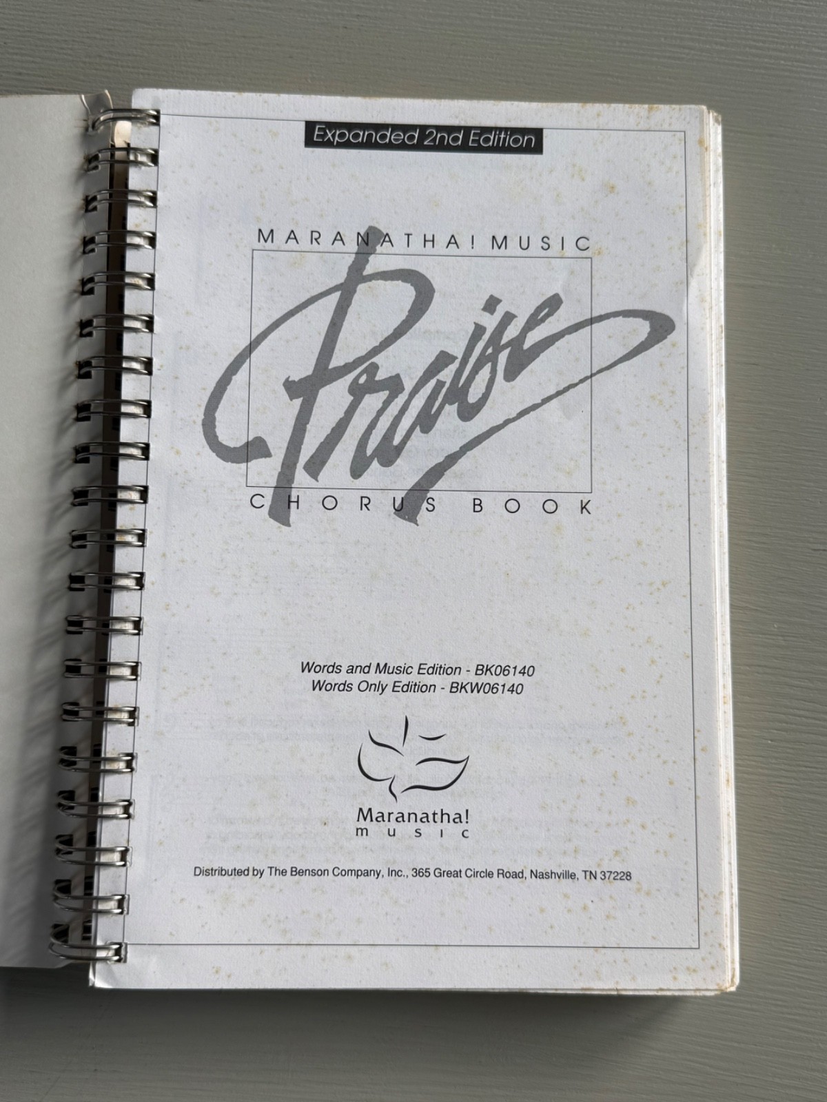 Vintage Maranatha Music Praise Chorus Book Expanded 2nd Ed 1990 Spiral Bound