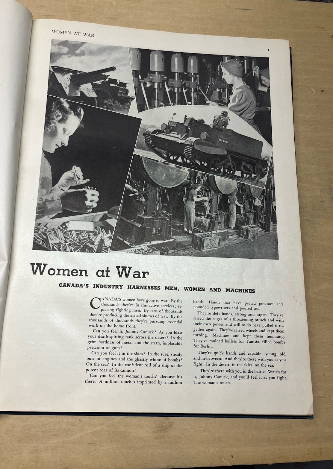 WOMEN AT WAR Canada Women Workers War Effort 1943 World War 2 Ships Planes BOOK