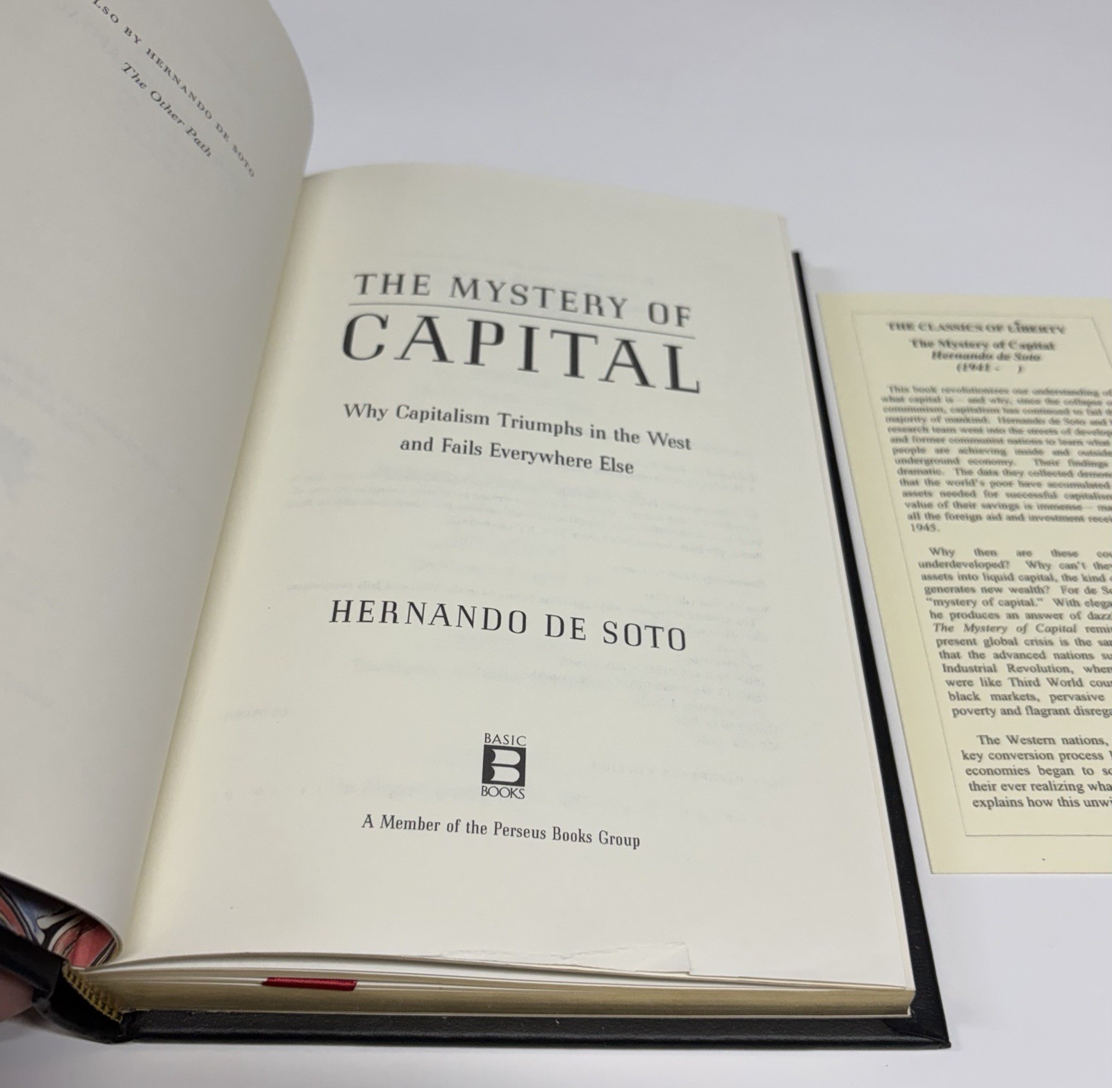 The Mystery of Capital Hernando De Soto Gryphon Books Leather Gilt **VF++