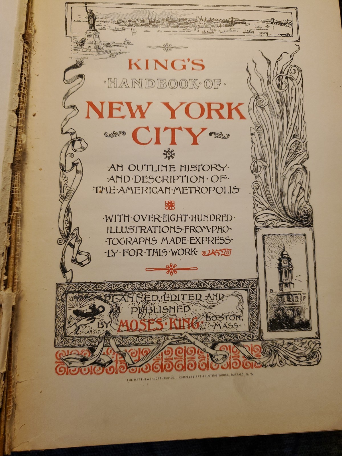 1892 KING’S HANDBOOK OF NEW YORK CITY 1st EDITION MOSES KING