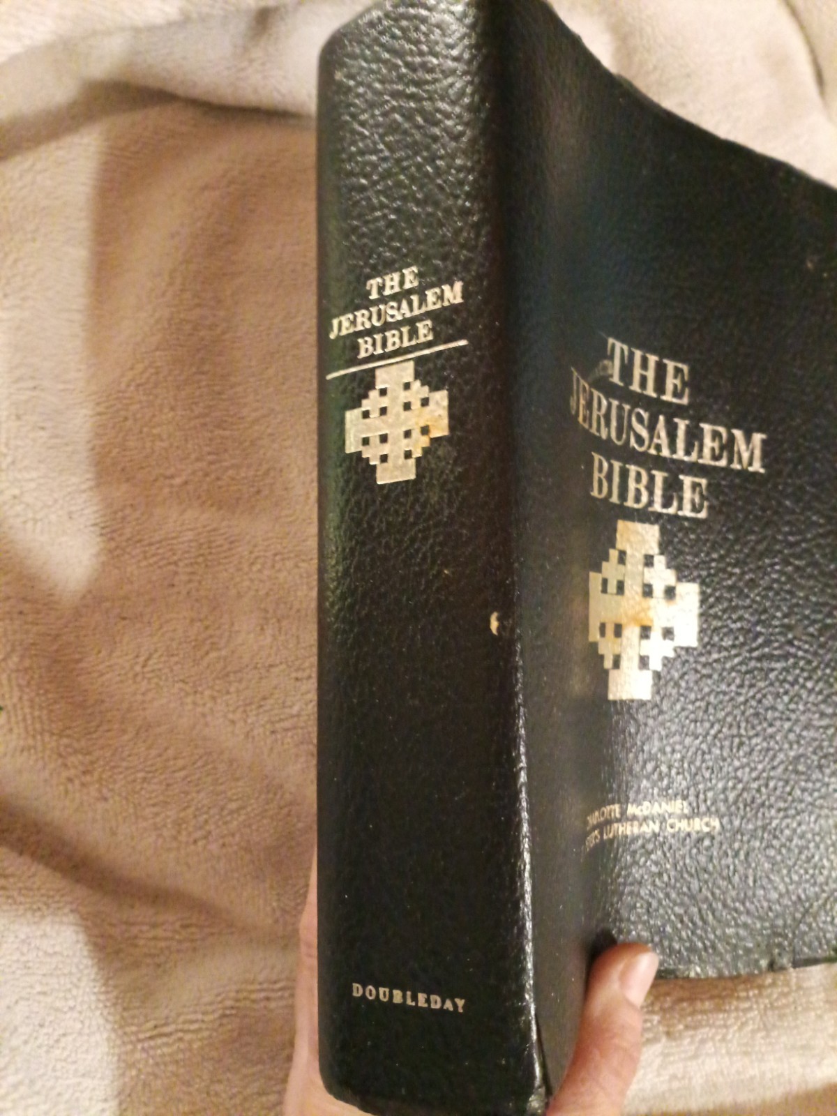 Vtg 1966 The Jerusalem Bible First Edition Doubleday Black Faux Leather Catholic