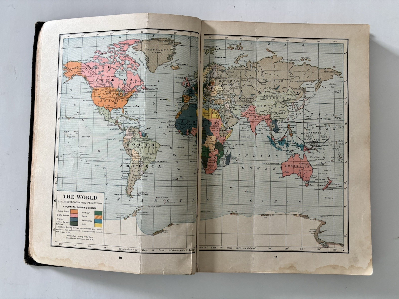 1924 Atlas of the World and Gazetteer Funk & Wagnalls Company, New York & London