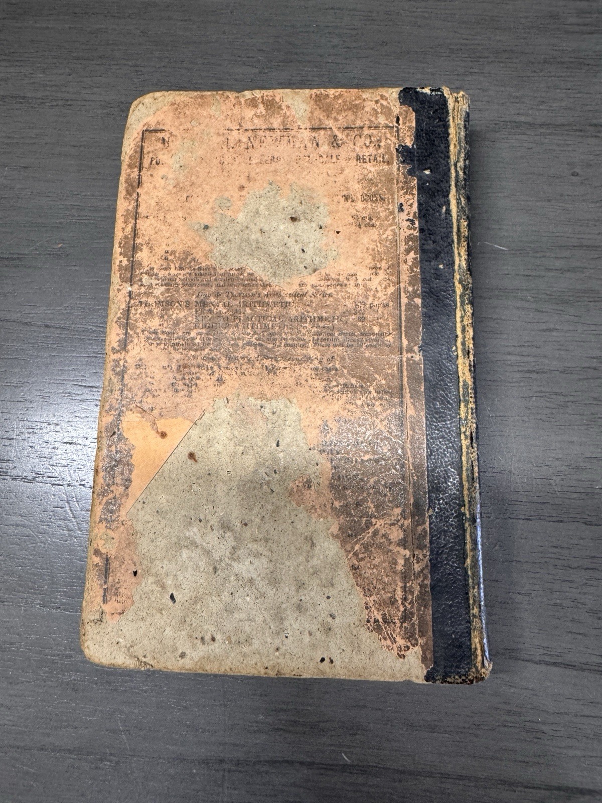 1849 History of the United States Marcius Willson Antique School Book Map