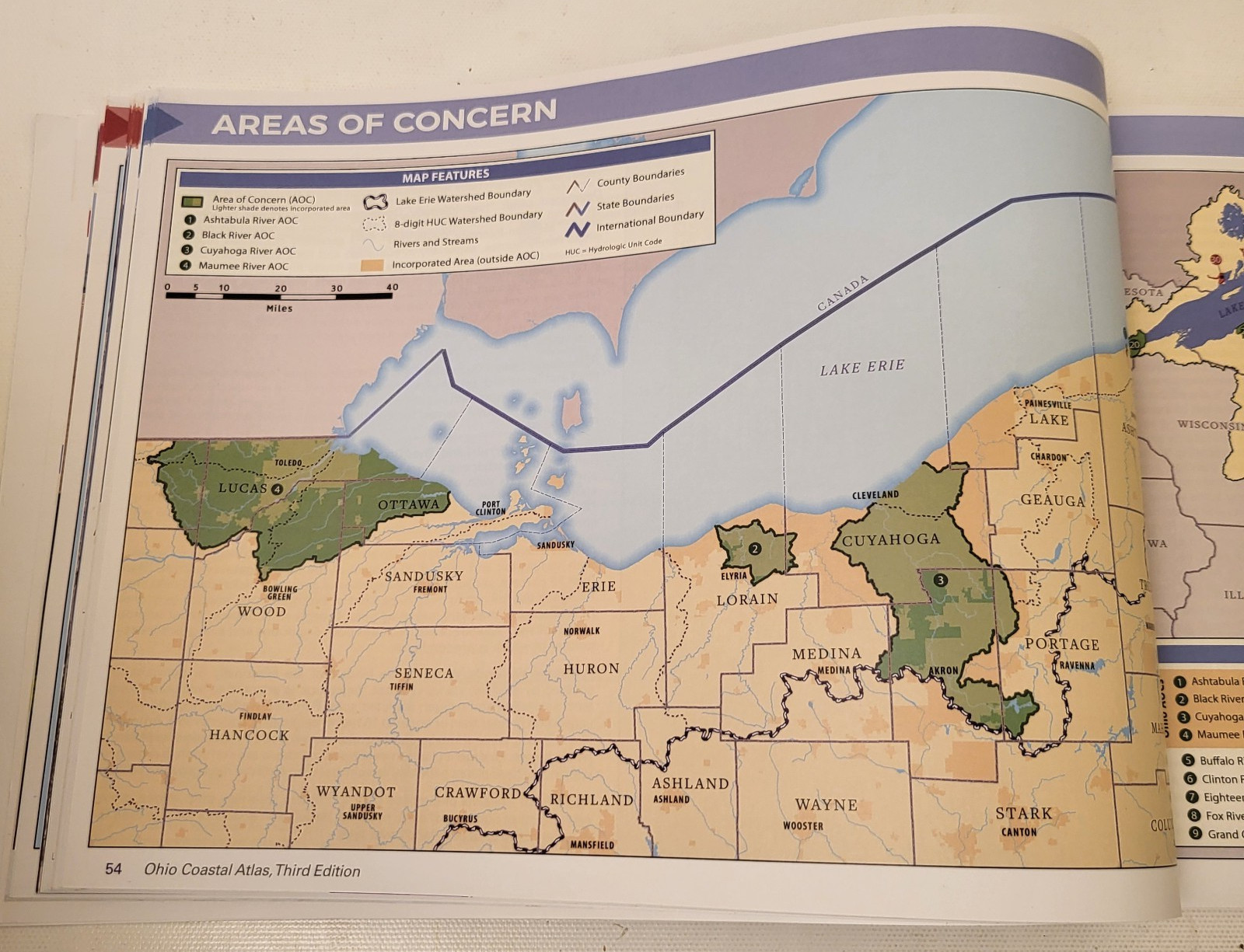 Ohio Coastal Atlas – 2018 3rd Ed. Illustrated Color Map Book – VGC!