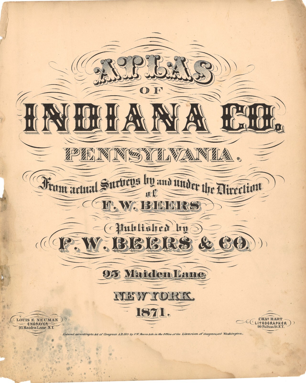 Atlas Indiana County (PA,Pennsylvania,Genealogy): 1871 (DVD)