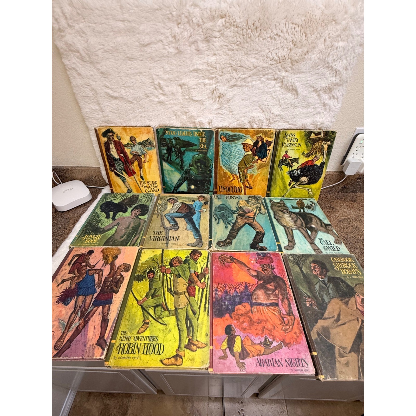 Vintage 1968 Educator Classic Library Hardcover Books Set of 12 Don Irwin Art