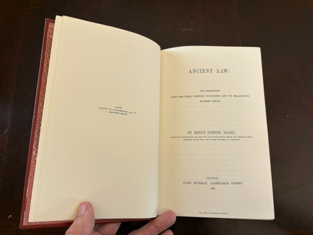 Ancient Law by Henry Sumner Maine Legal Classics Library 1982 (Special Edition)