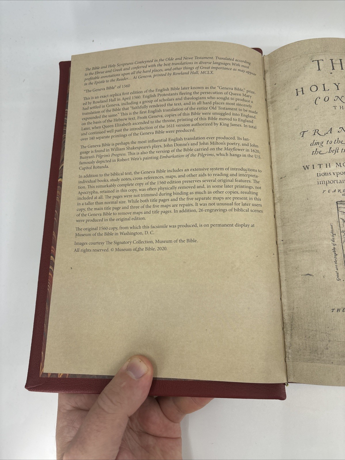 Geneva Bible of 1560 Leather Bound Fascimile Edition 2020 FINE