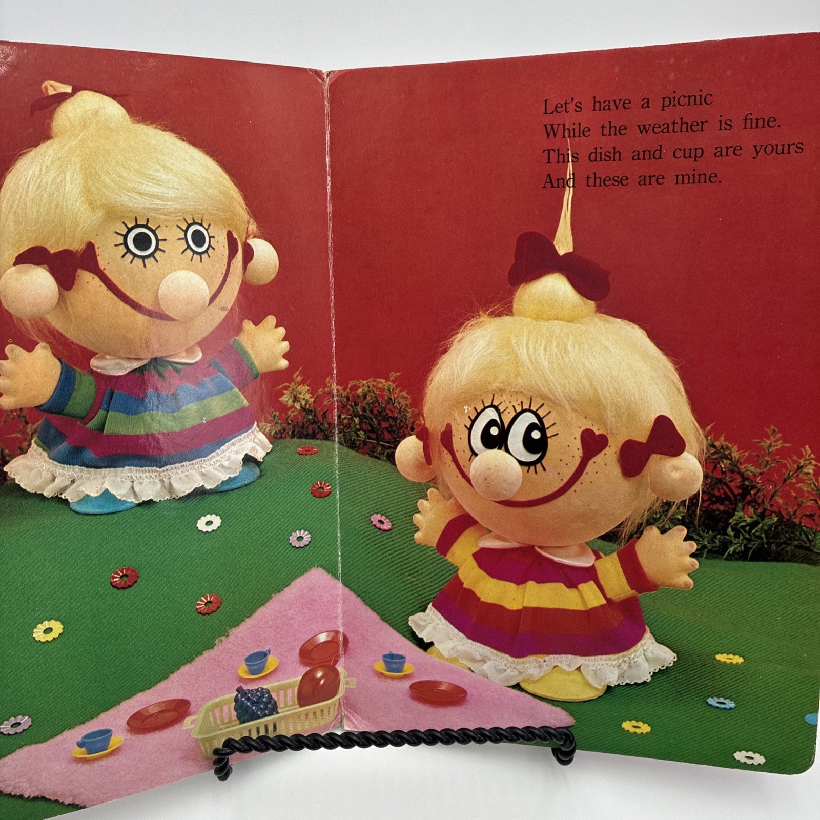 Vintage 1973 Happy Friends Board Book Froebel-Kan Co Ltd Japan Doll Photography