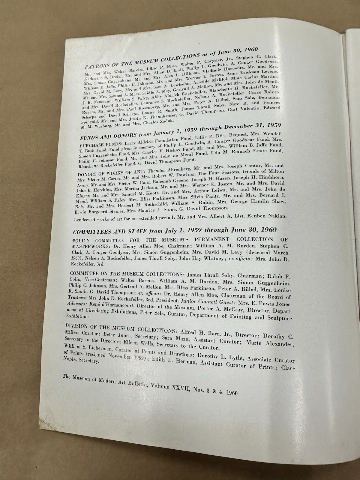 MoMA Bulletin 1960 Picasso Cézanne Monet Painting Sculpture Acquisitions