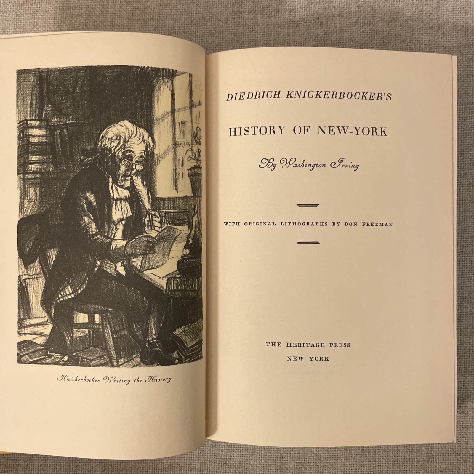 History of New York Washington Irving Knickerbocker Slip Case Heritage Press