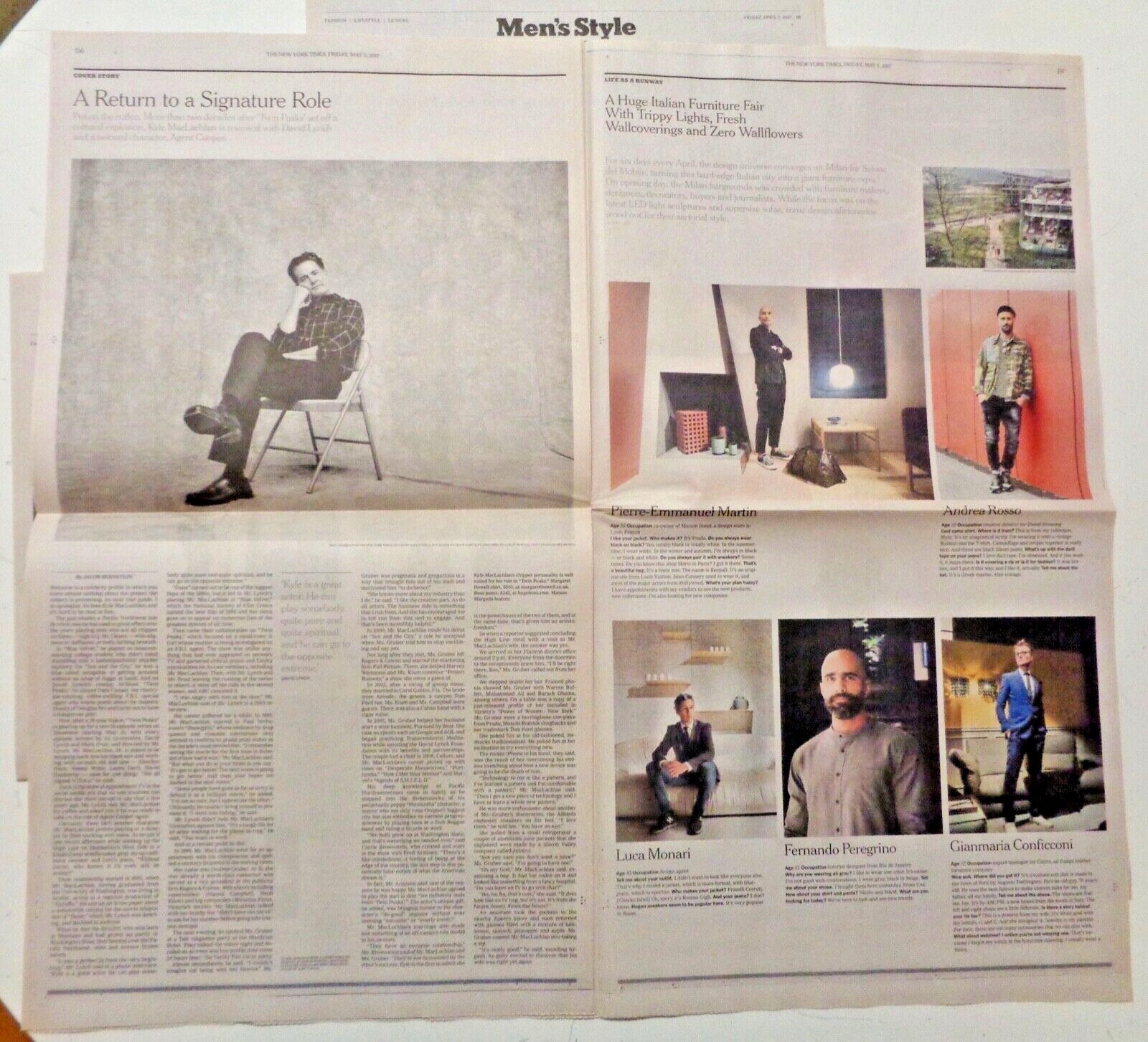MEN’S STYLE New York Times Lot of 5 Issues – 2017 FASHION DESIGN Twin Peaks
