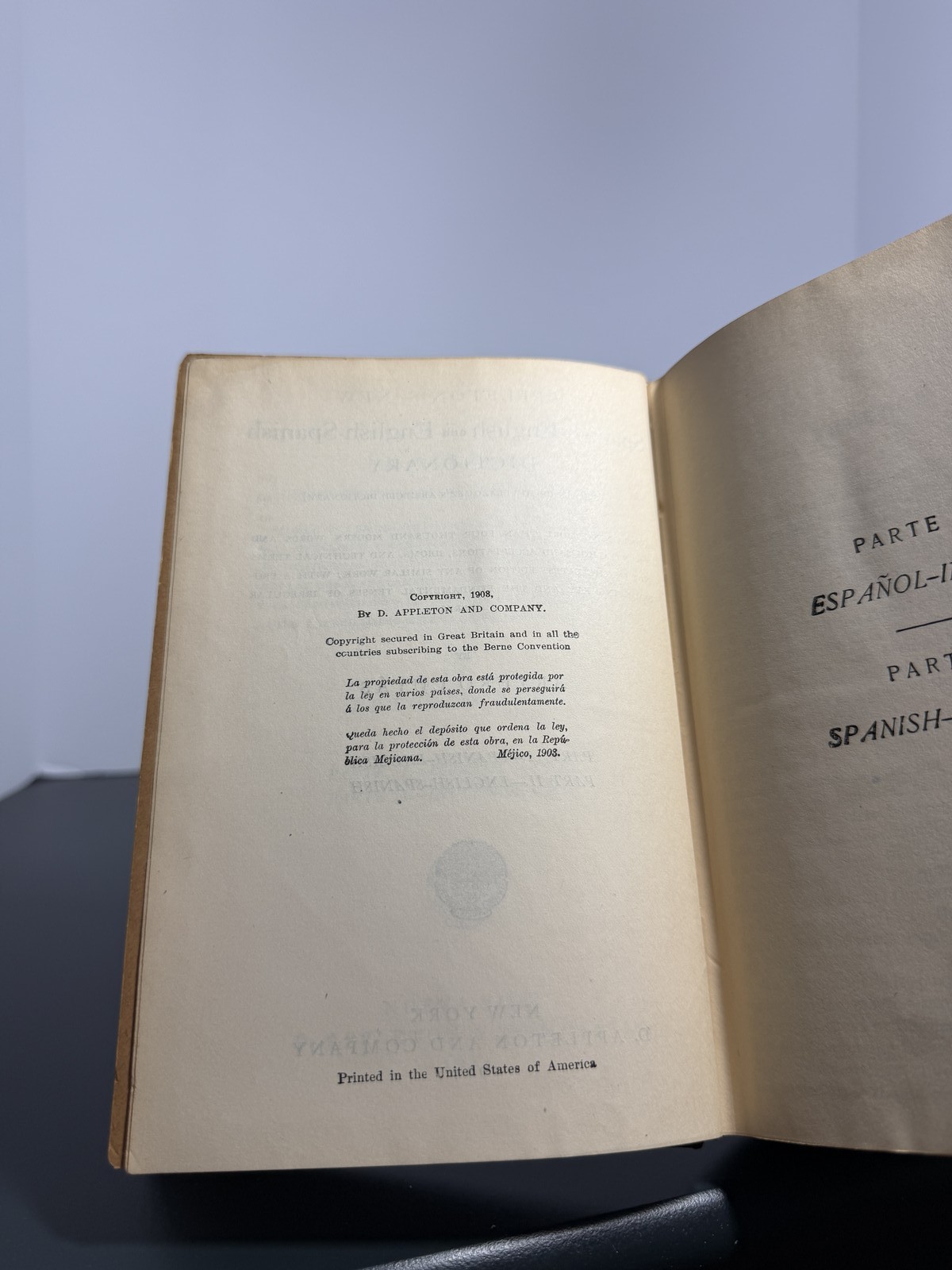 1924 Appleton’s New Spanish-English Dictionary Arturo Cuyás Hardcover Antique