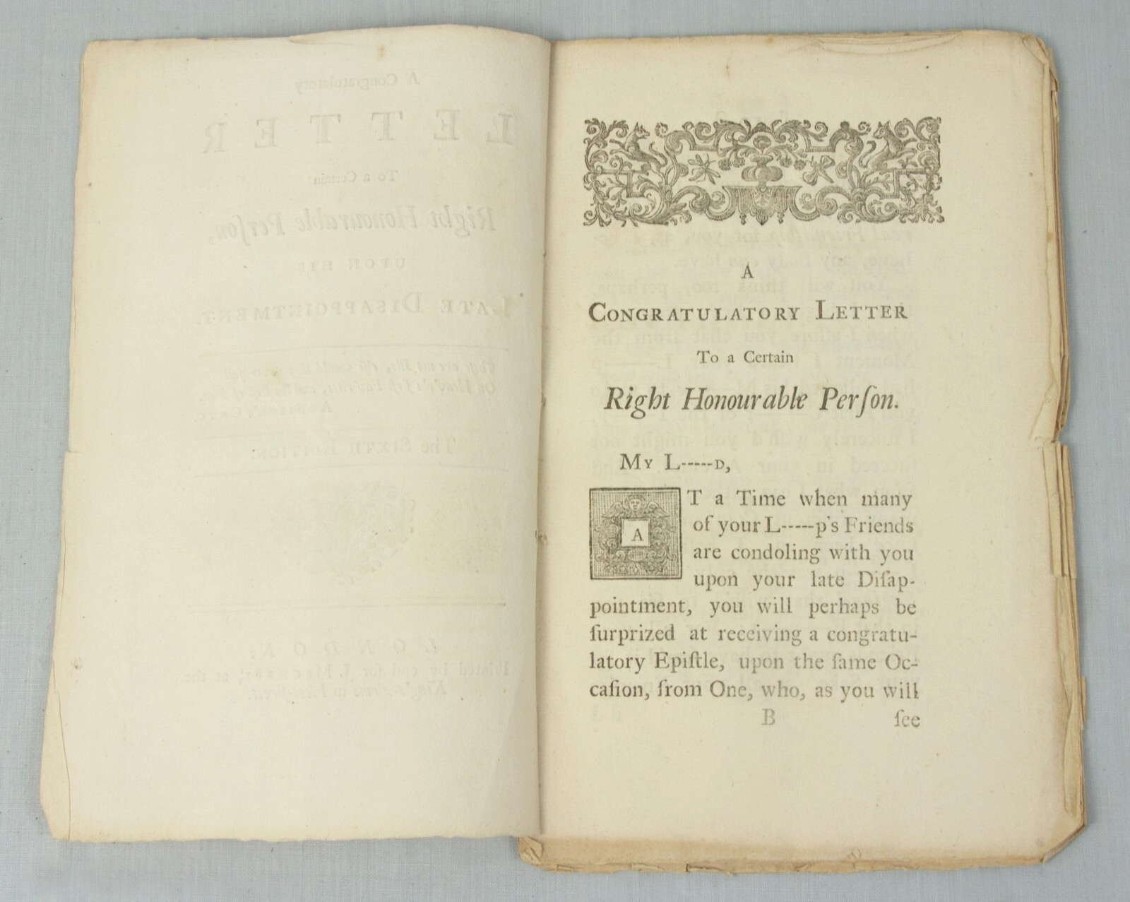 Rare Political Pamphlet – 1743 – Politics – Henry St John BOLINGBROKE Stanhope