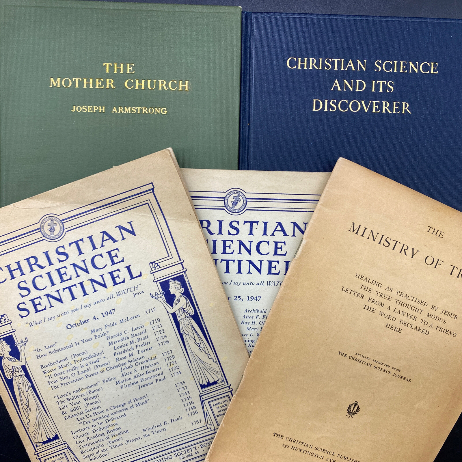 CHRISTIAN SCIENCE Lot 5 Books 1906 + Sam Greenwood~ Mary Ramsay ~J. Armstrong
