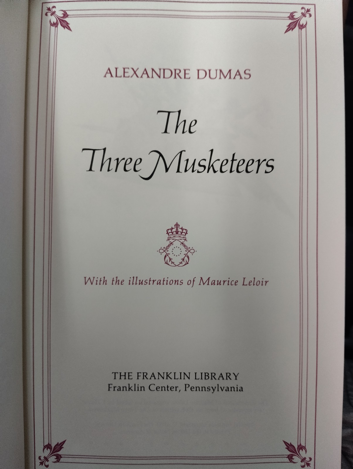 The Three Musketeers by Alexandre Dumas, Franklin Library 1980