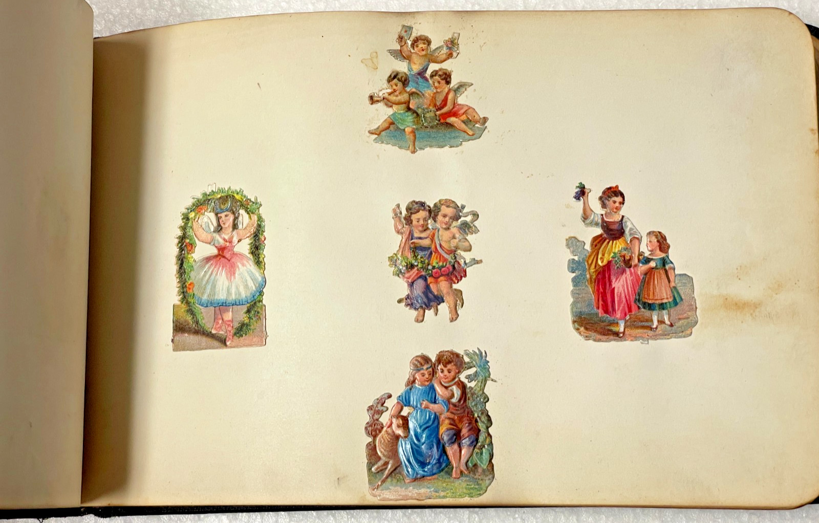 1870s Autograph Book / Cincinnati OH High School / Original Art / Die Cuts /1880