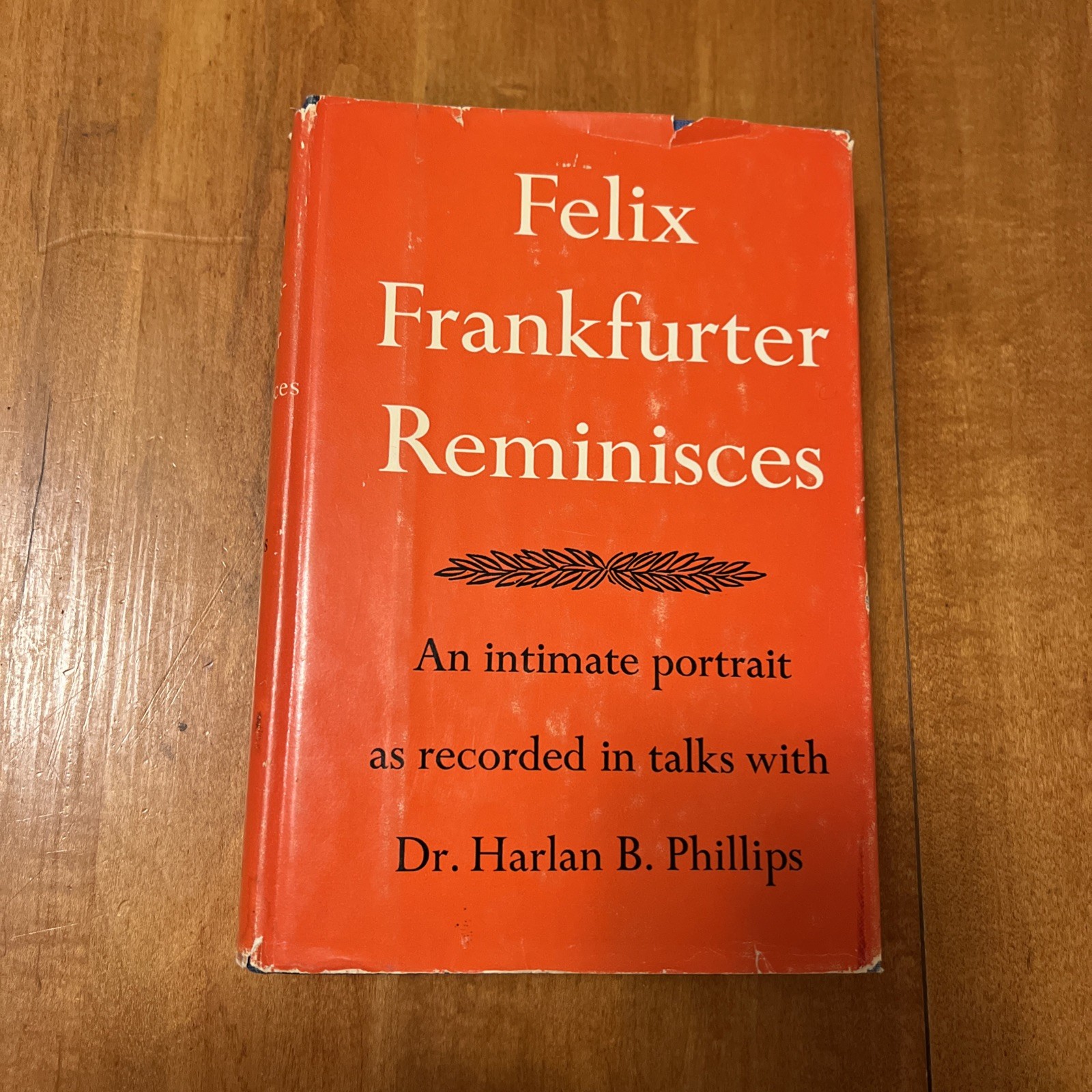 Felix Frankfurter Reminisces 1st Edition 6th Printing Red DJ