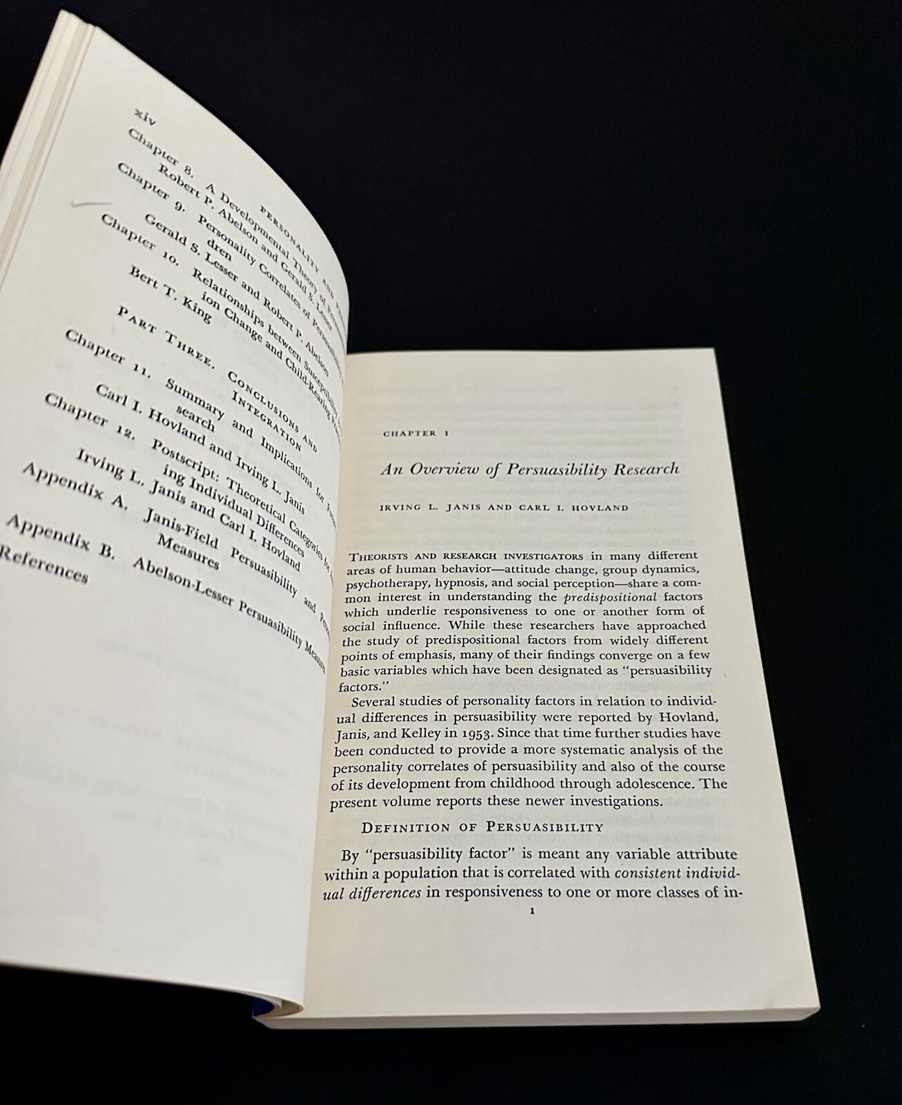 Personality and Persuasibility Janis 1966 PB Yale Studies VG Psychology
