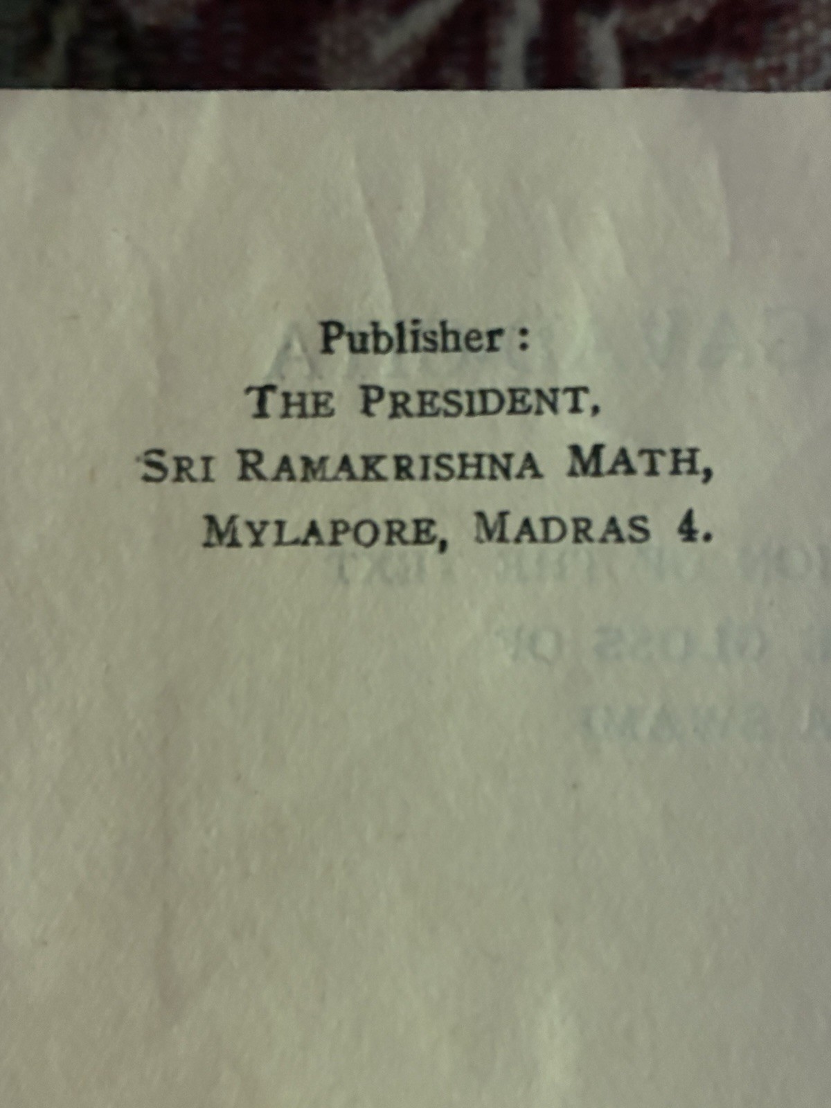 SRIMAD – BHAGAVAD – GITA , First Edition- 1948 SRIDHARA – SRI RAMAKRISHNA MATH