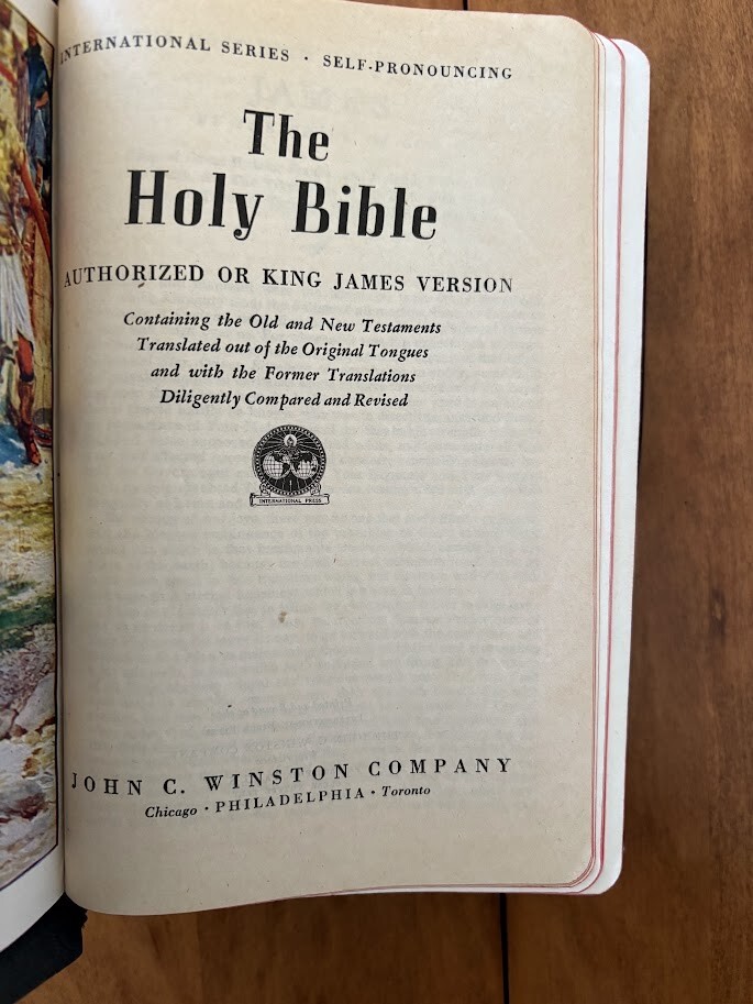 1940’s HOLY BIBLE King James Version John C. Winston Co Leather Maps Illustrated