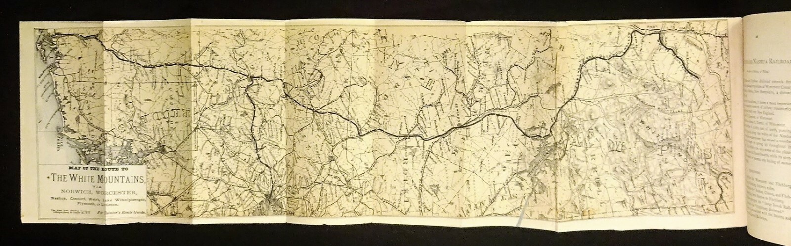 1868 Taintors Route and City Guide – New York to Boston and White Mountains, MAP