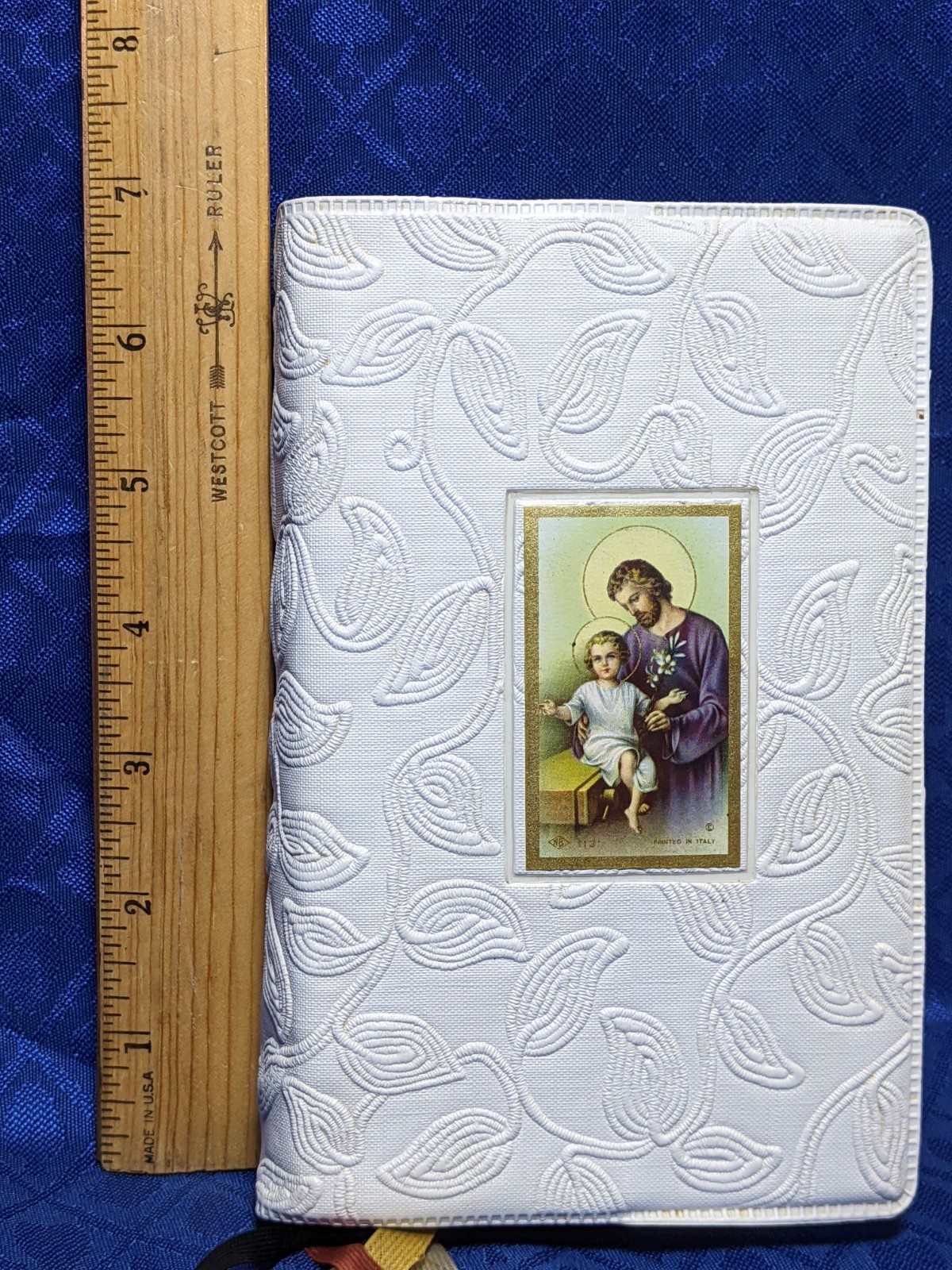St. Joseph Daily Missal 1962 Catholic Prayer Book White Leather UNIQUE CVR PHOTO