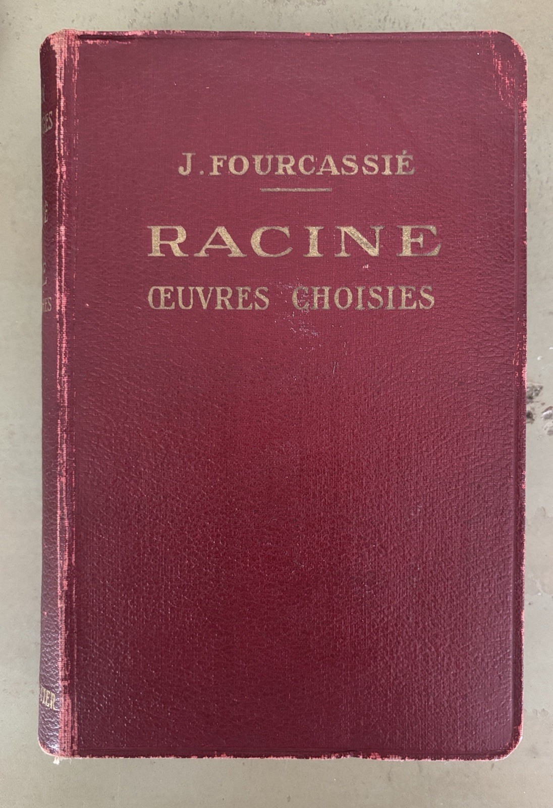 Antique French Book RACINE Oeuvres Choisies 1924 Paris Bookshelf Decor Staging