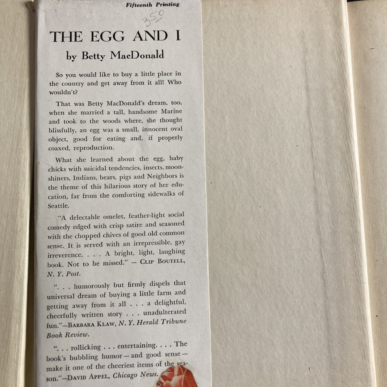 TWO Books By Betty MacDonald:The Egg And I;Onions In The Stew