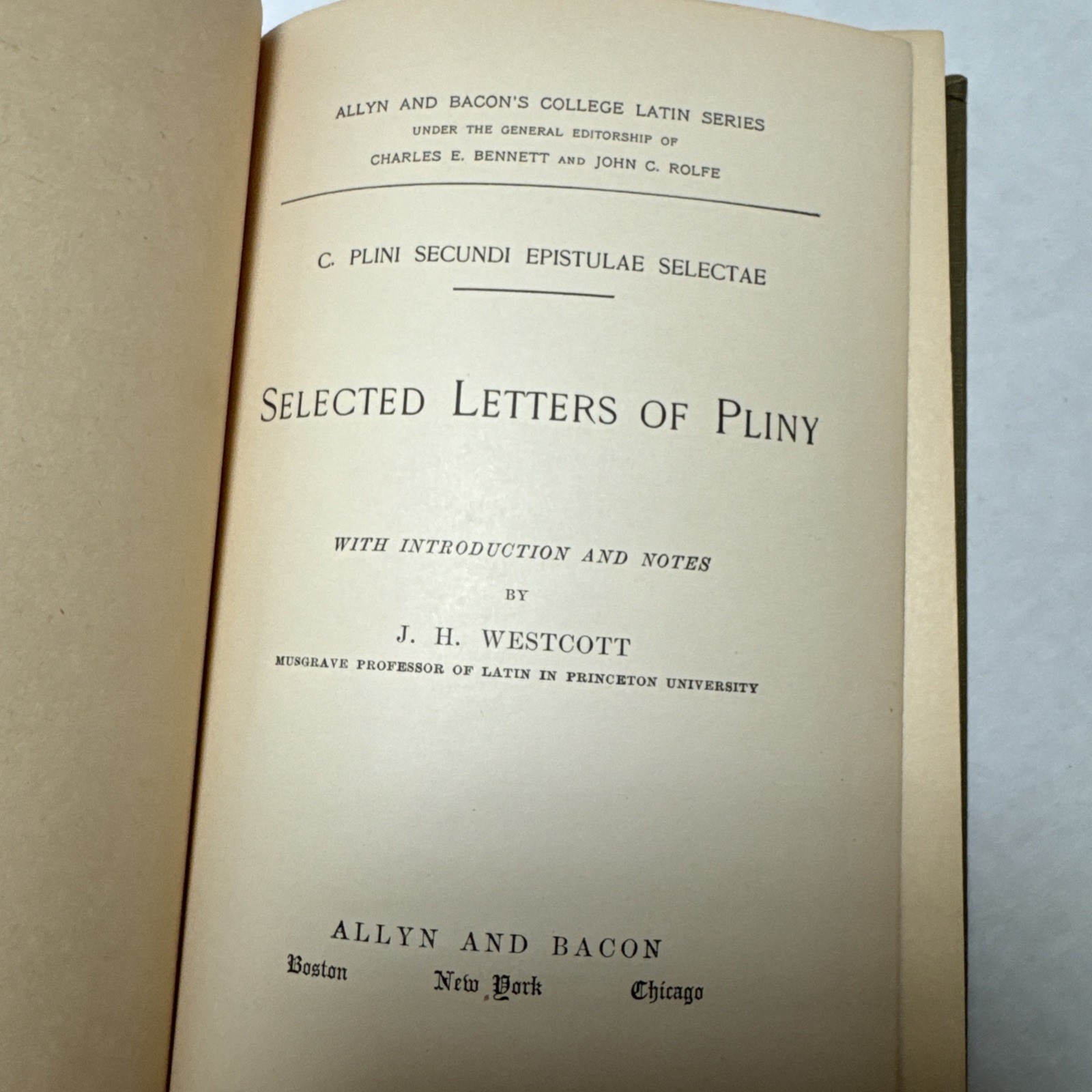 Vtg Westcotts PLINY LETTERS Roman History College Latin language Series Book