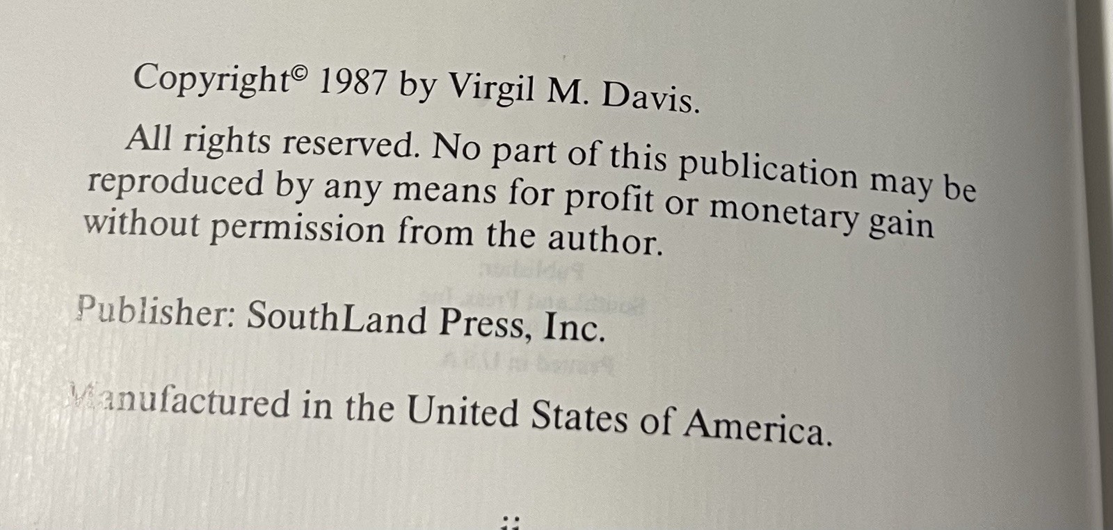 1987 Gunstock Woods & Other Fine Timbers Virgil M. Davis SouthLand Press 1st