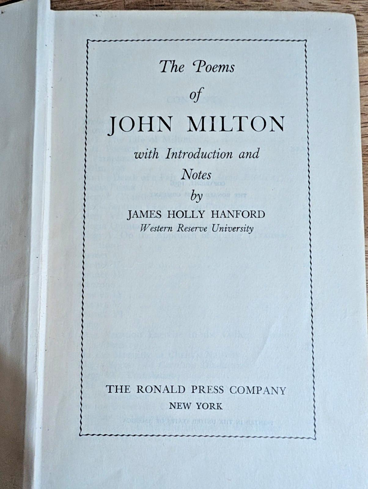 Vintage Poems Of John Milton 1936 Roland Press Hardcover Paradise Lost Regained
