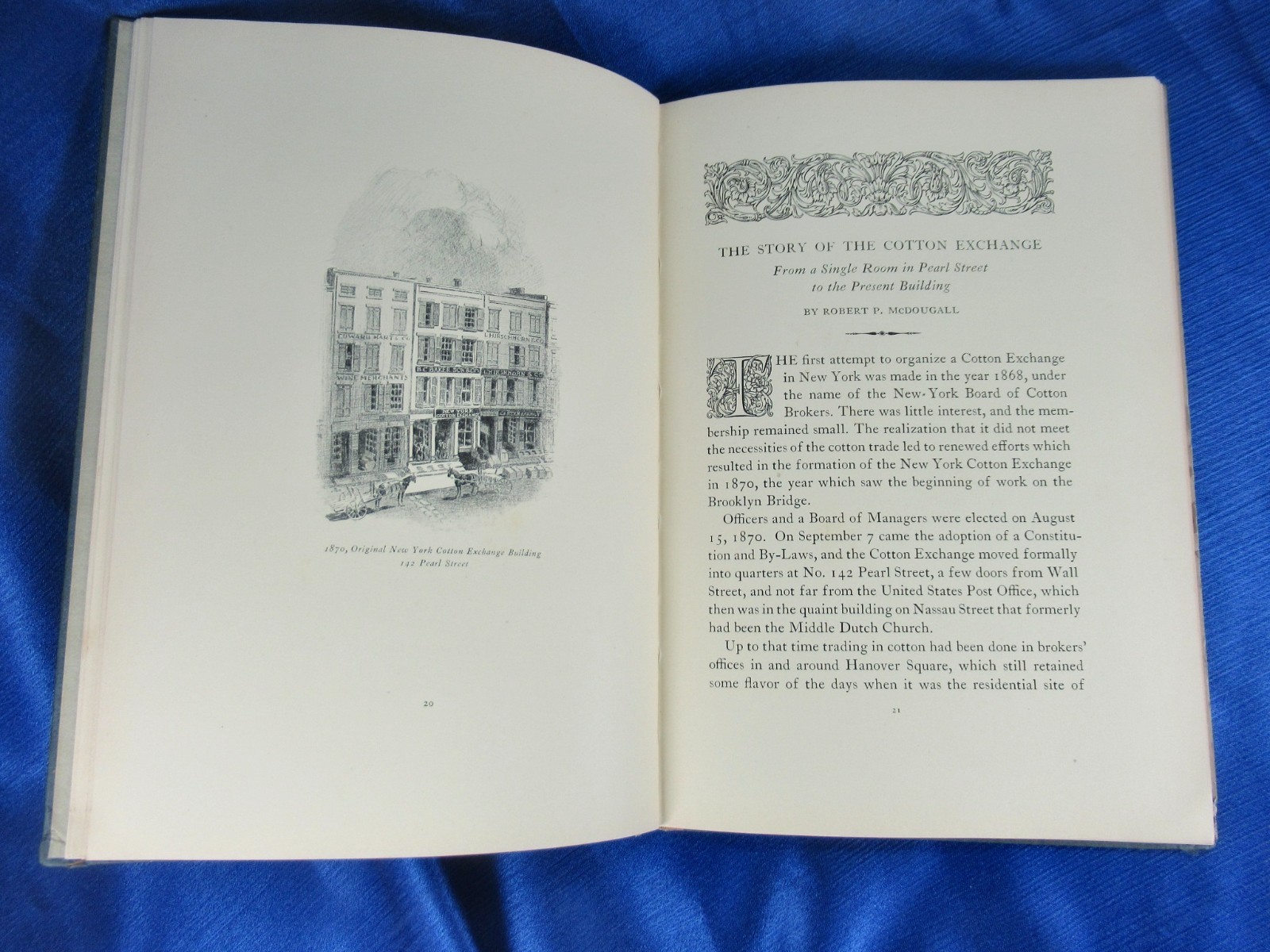 VHTF 1923 1st ED NEW YORK COTTON EXCHANGE 1871-1923 CHESTER B. PRICE ETCHINGS NY