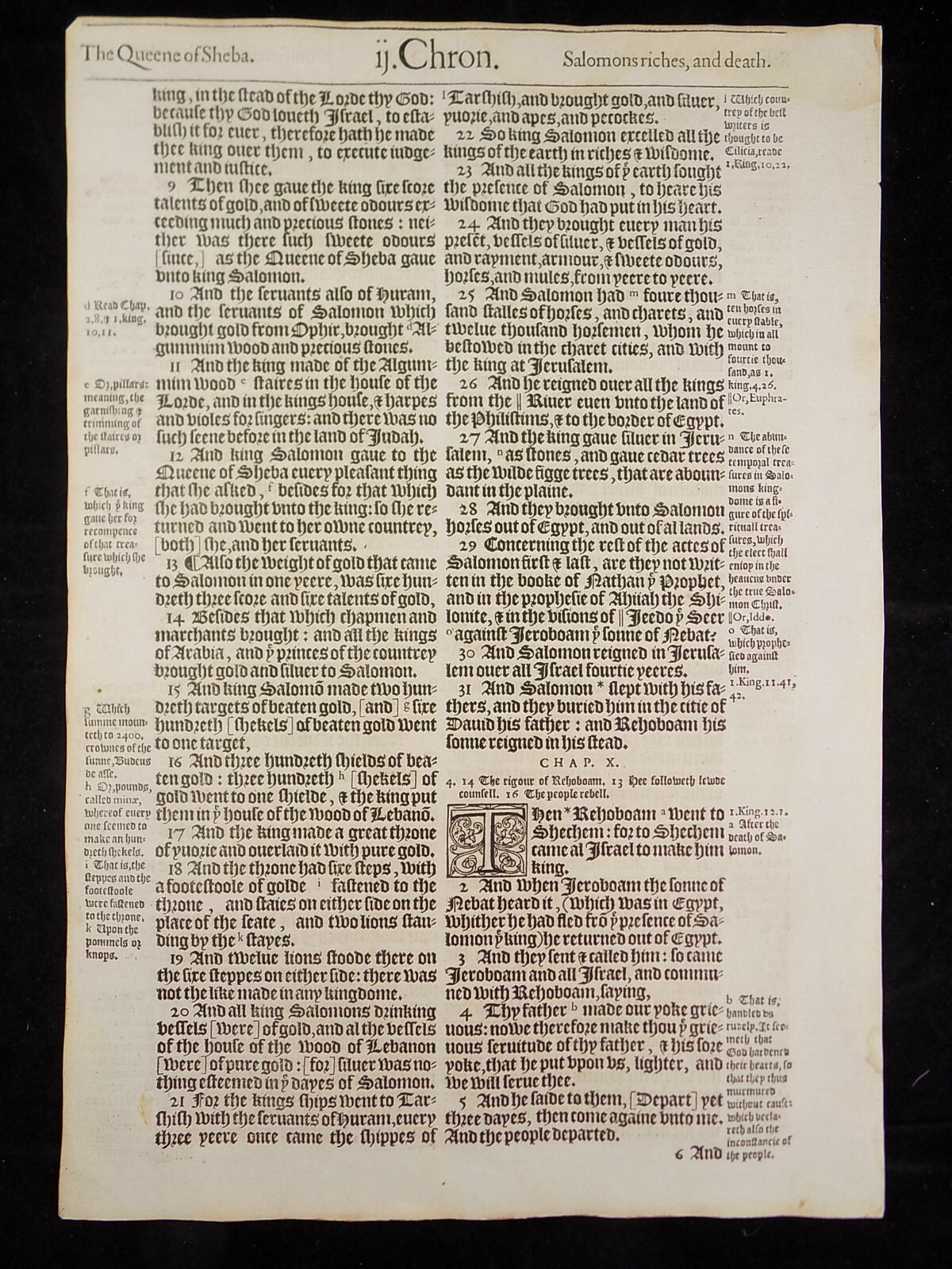 1583 Noblest Geneva Bible Folio- Book of Second Chronicles- YOU PICK