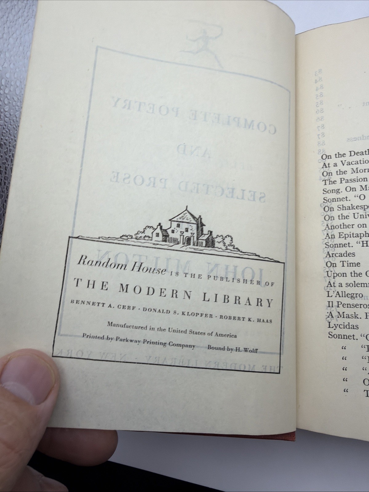 Complete Poetry and Selected Prose of John Milton Modern Library