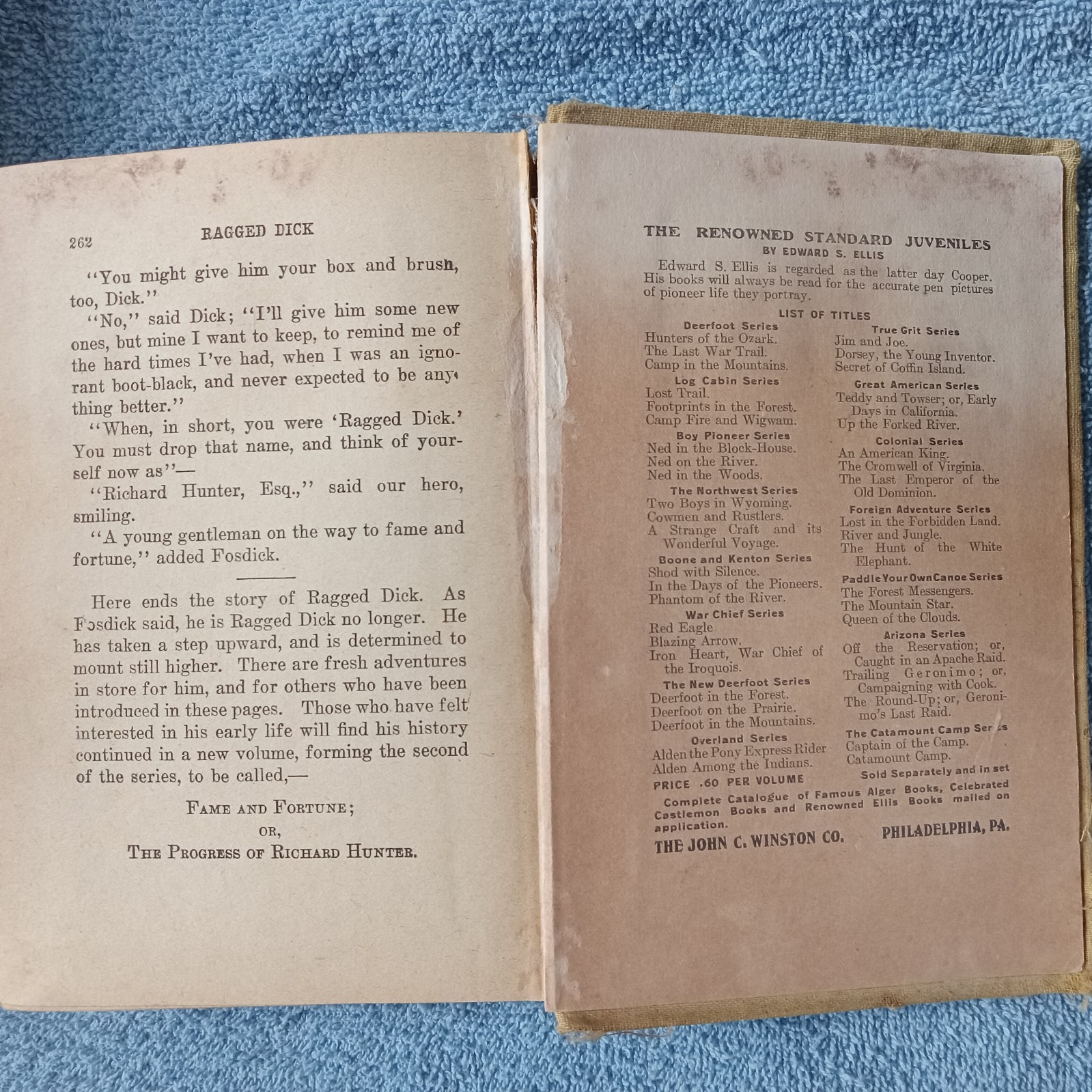 VINTAGE (ANTIQUE ?) NOVEL – HORATIO ALGER, JR – RAGGED DICK – 1916- Hardback –