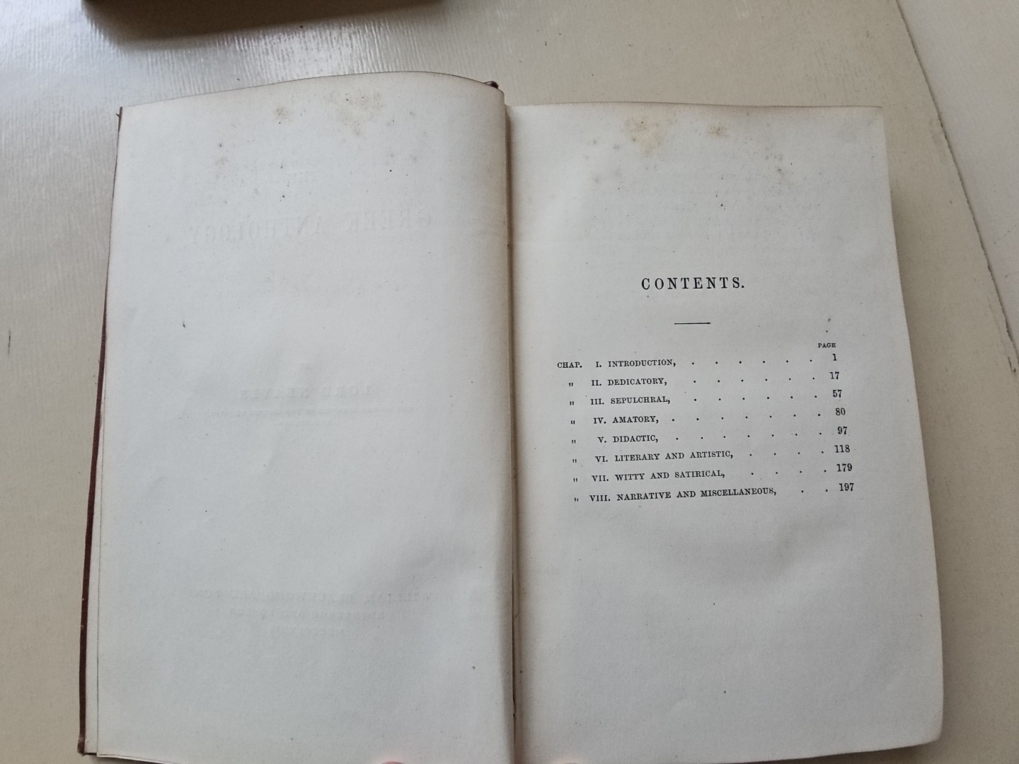 Ancient Classics The Greek Anthology Lord Neaves 1874 HB Book