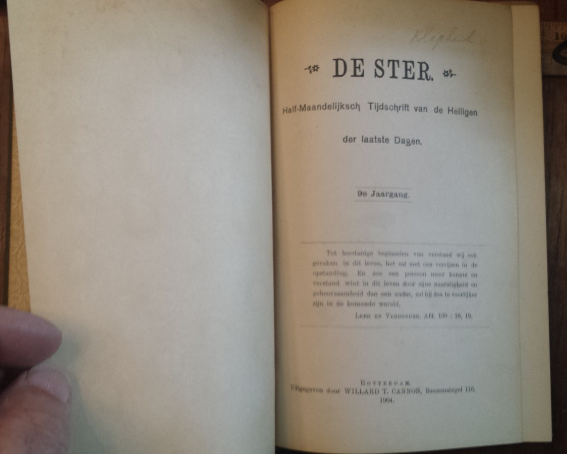 Die Ster 1902-1913 hardcovers LDS Morman news journal in Dutch/Nederlands