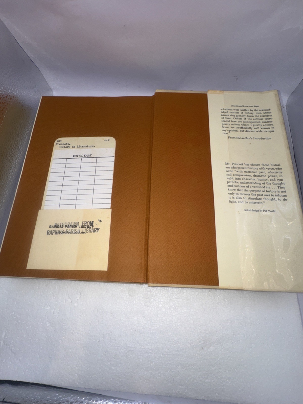 Orville Prescott HISTORY AS LITERATURE 1st Edition