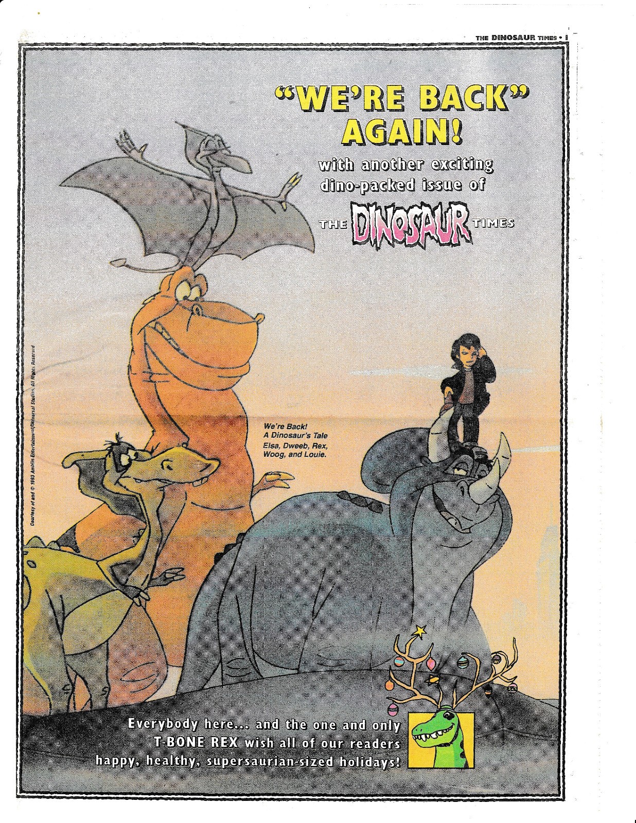 DINOSAUR TIMES #1, 2 & 3 – 1993 tabloid on films & collectibles – Jurassic Park