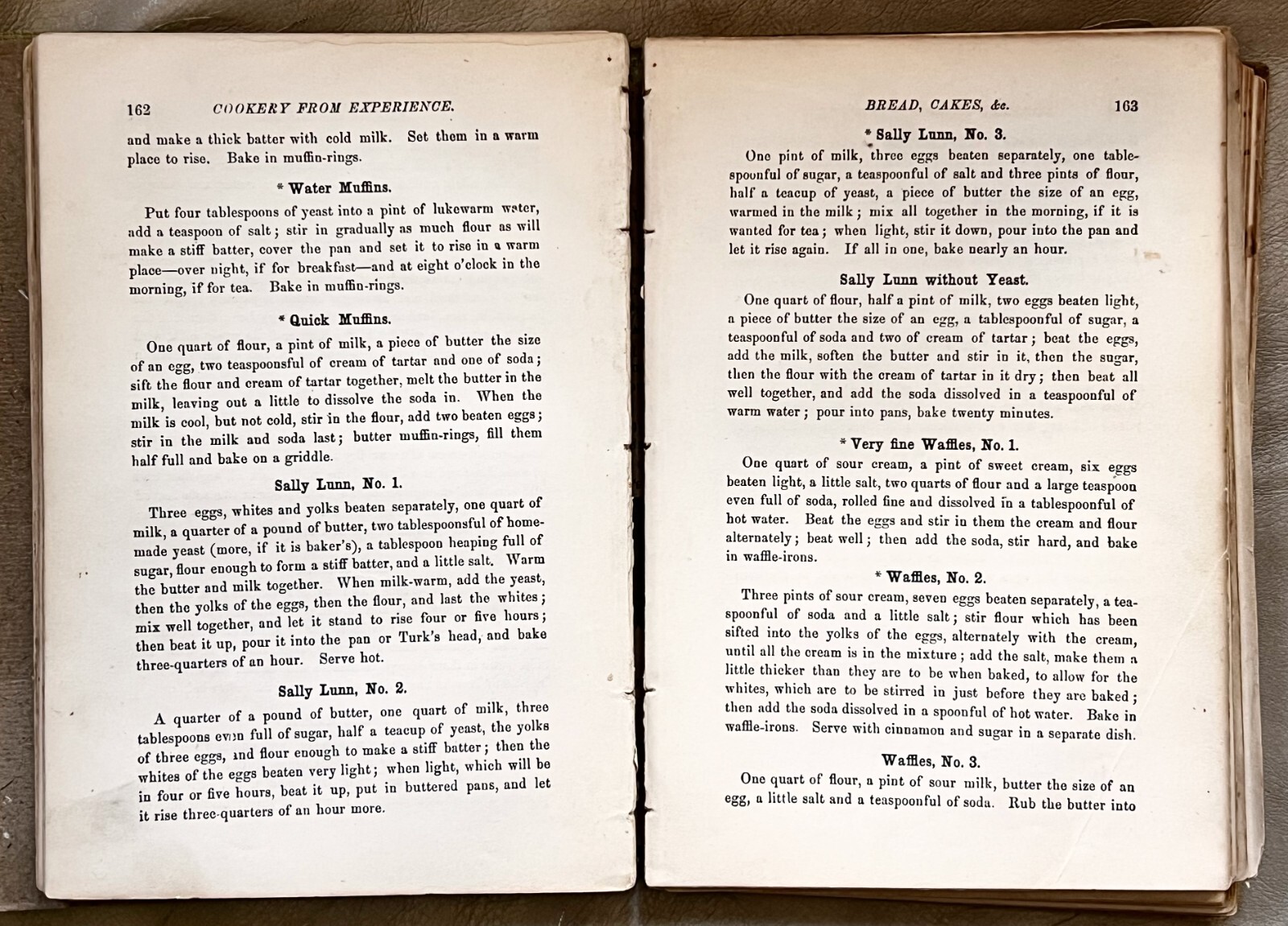 1875 1st Thus Edition “Cookery From Experience” by Sara I. Paul / Early Cookbook