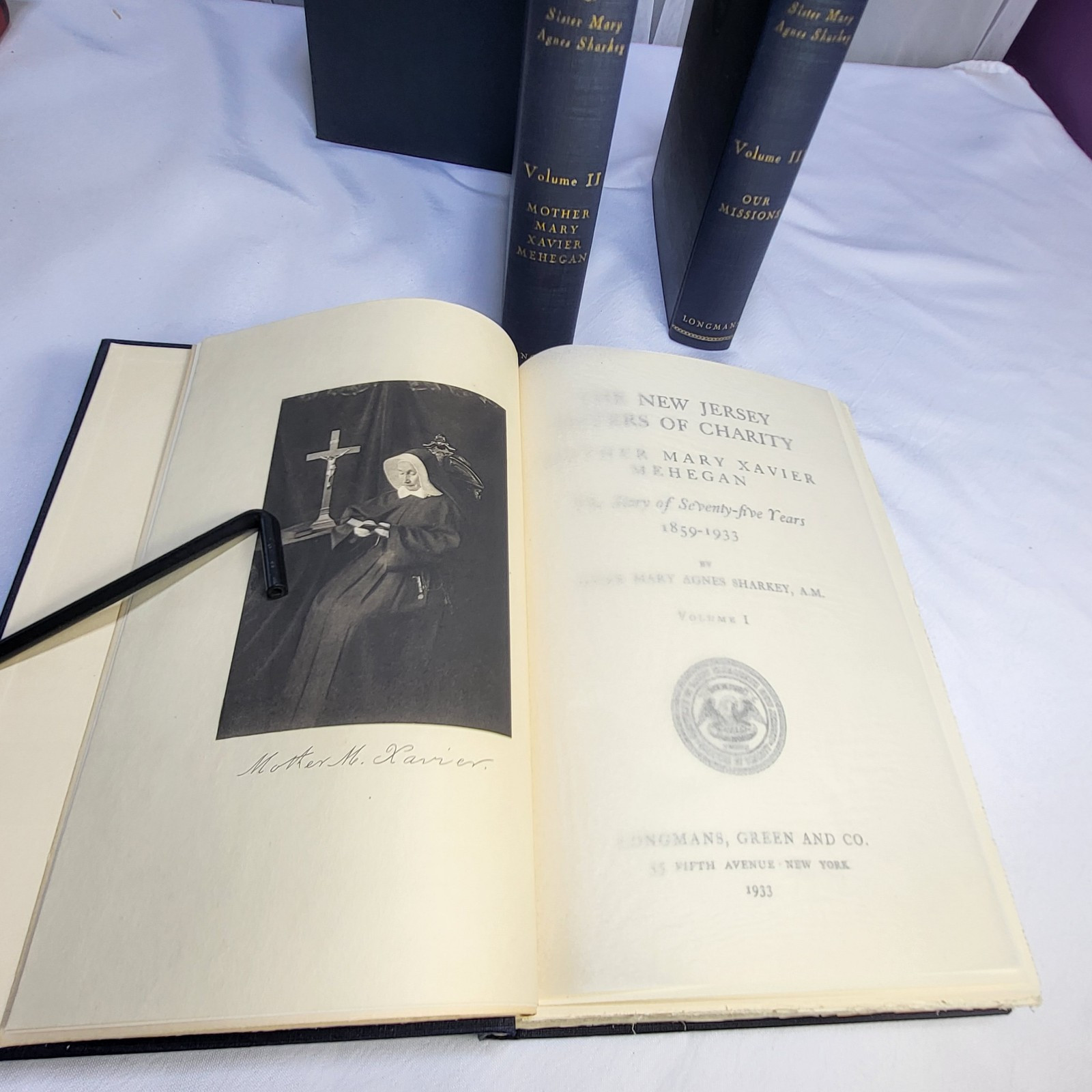 1933 The New Jersey Sisters Of Charity Mother Mary Xavier Mehegan 3 Volume Set