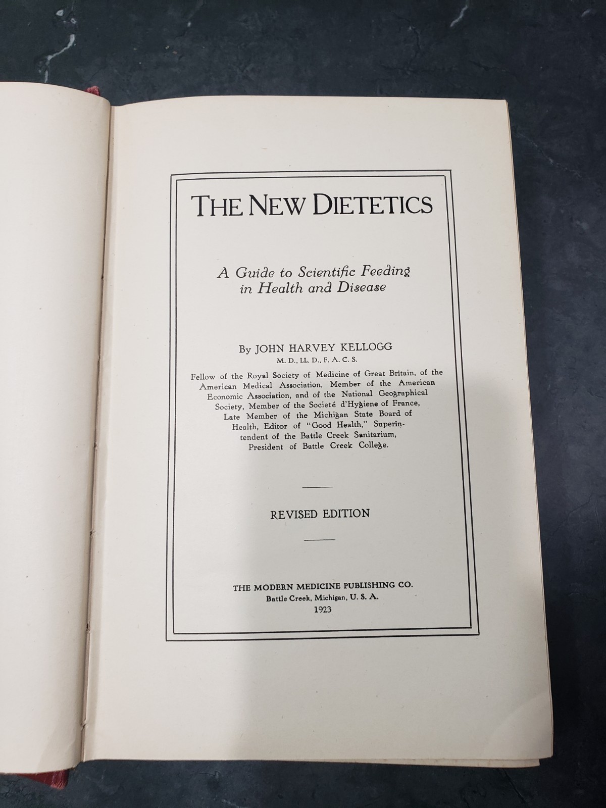 The New Dietetics JH Kellogg Revised Edition 1923