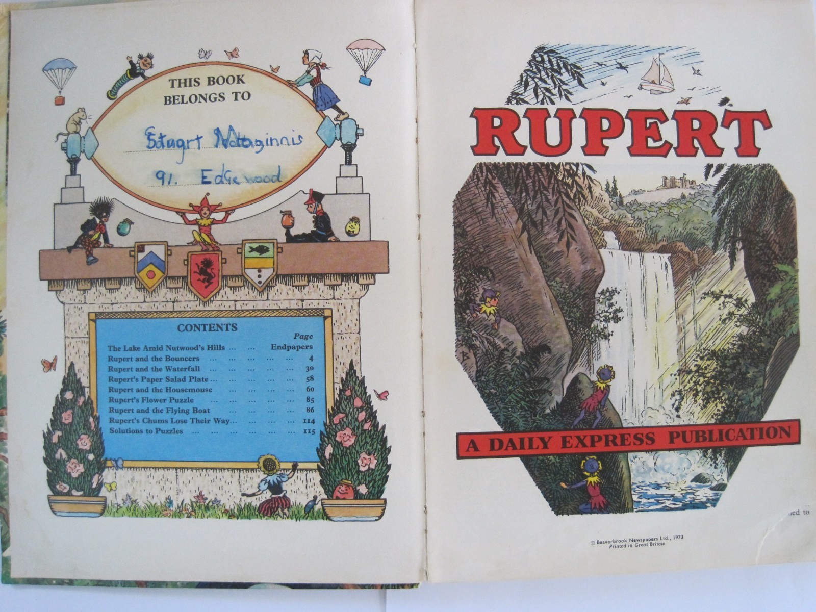 VINTAGE 1973 HARDBACK RUPERT ANNUAL DAILY EXPRESS 115 PAGES