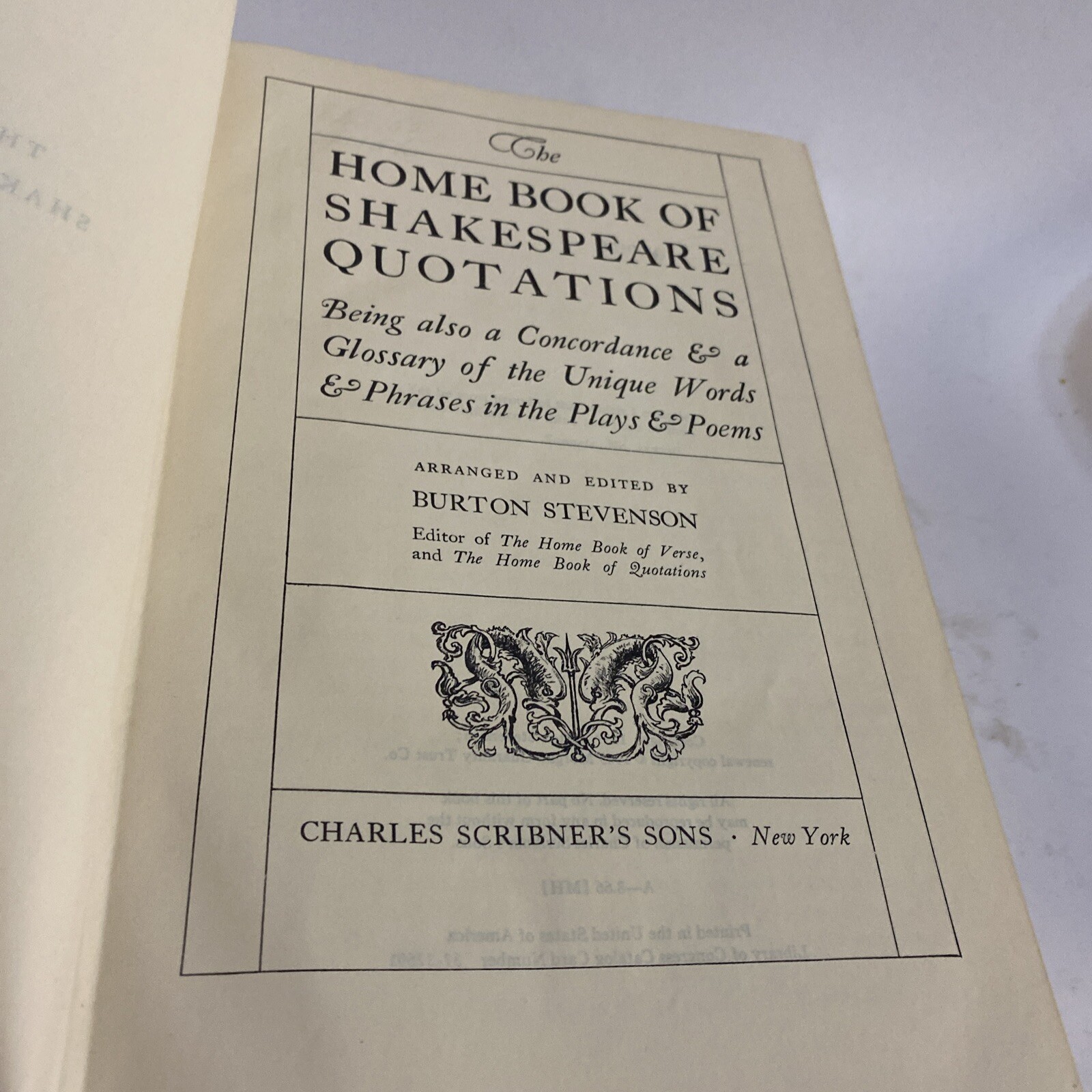 The Home Book of Shakespeare Quotations By Burton Stevenson