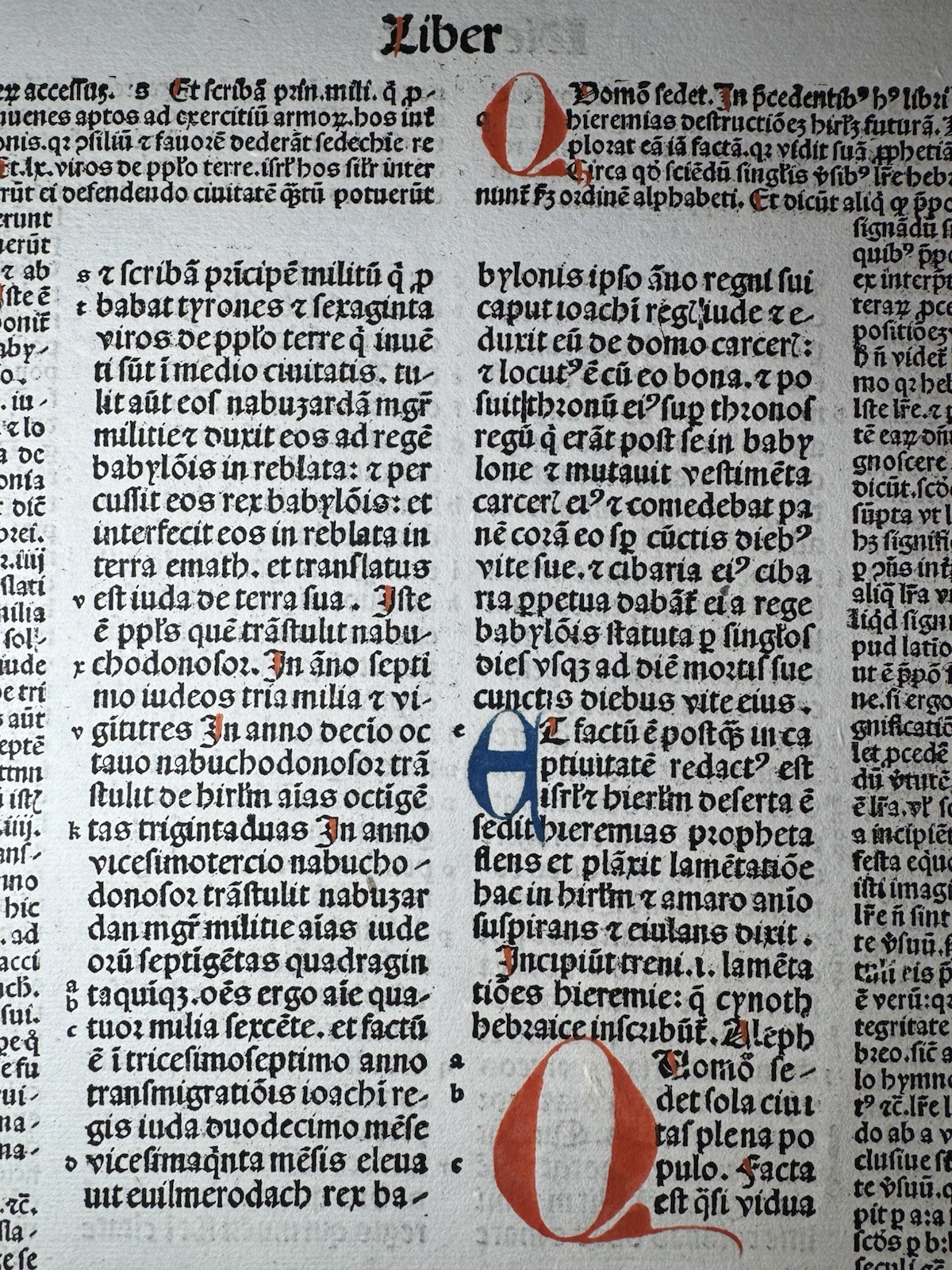 RARE 1493 Anton Koberger Latin Bible Leaf | Incunable | Jeremiah & Lamentations
